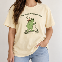 Off to Commit Mom & Dad Foolery Matching Couple Comfort Colors Tees mockup 4