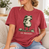 We're Pregnant But Mostly Her Funny Frog Matching Couple Comfort Colors Tees product image 6