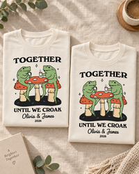 Together Until We Croak Personalized Couple Comfort Colors Tee mockup 1