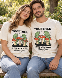 Together Until We Croak Personalized Couple Comfort Colors Tee mockup 2