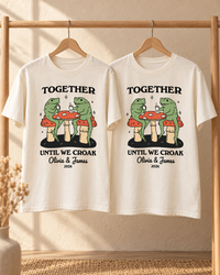 Together Until We Croak Personalized Couple Comfort Colors Tee mockup 4