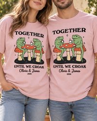 Together Until We Croak Personalized Couple Comfort Colors Tee mockup 5
