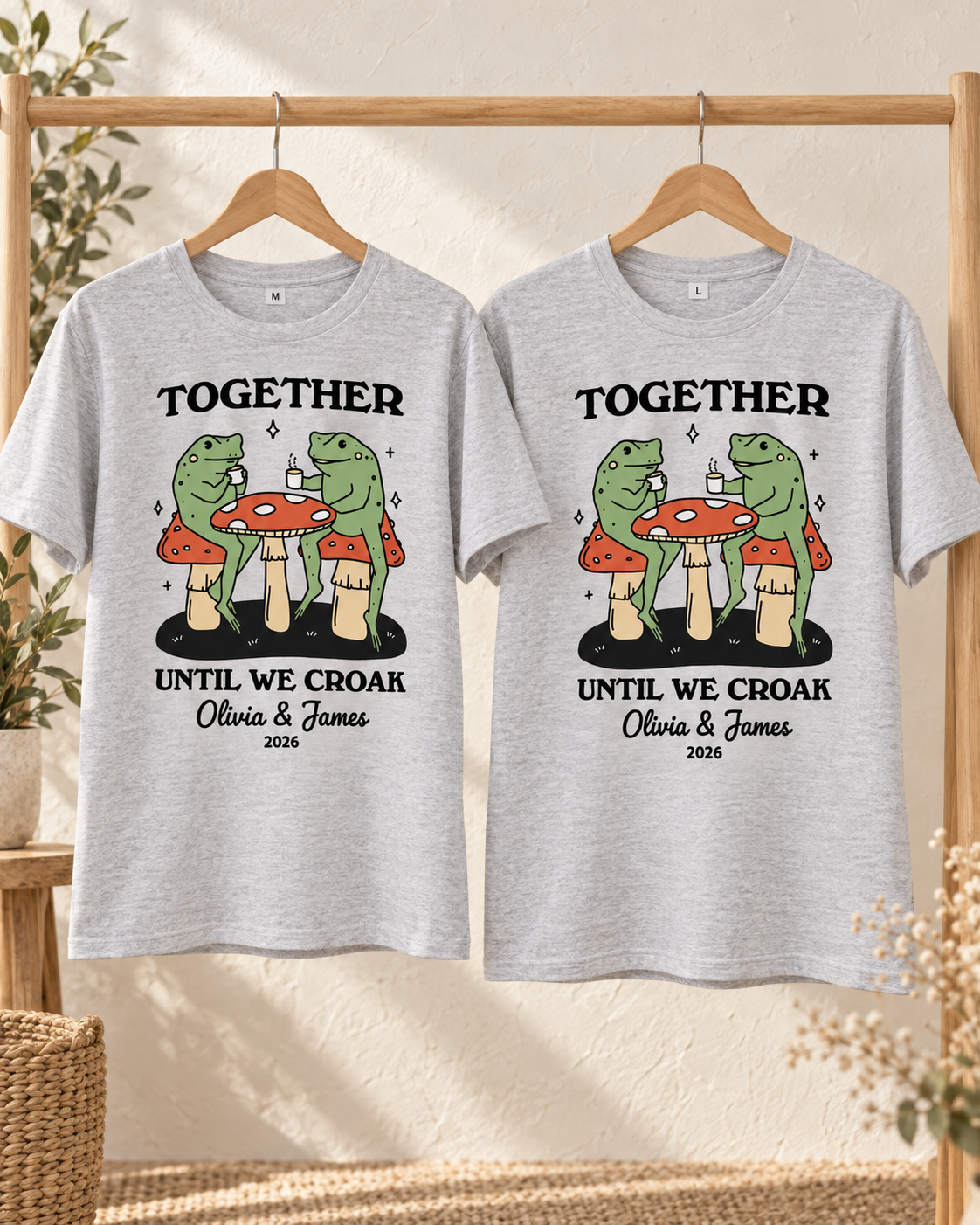 Together Until We Croak Personalized Couple Comfort Colors Tee mockup 6