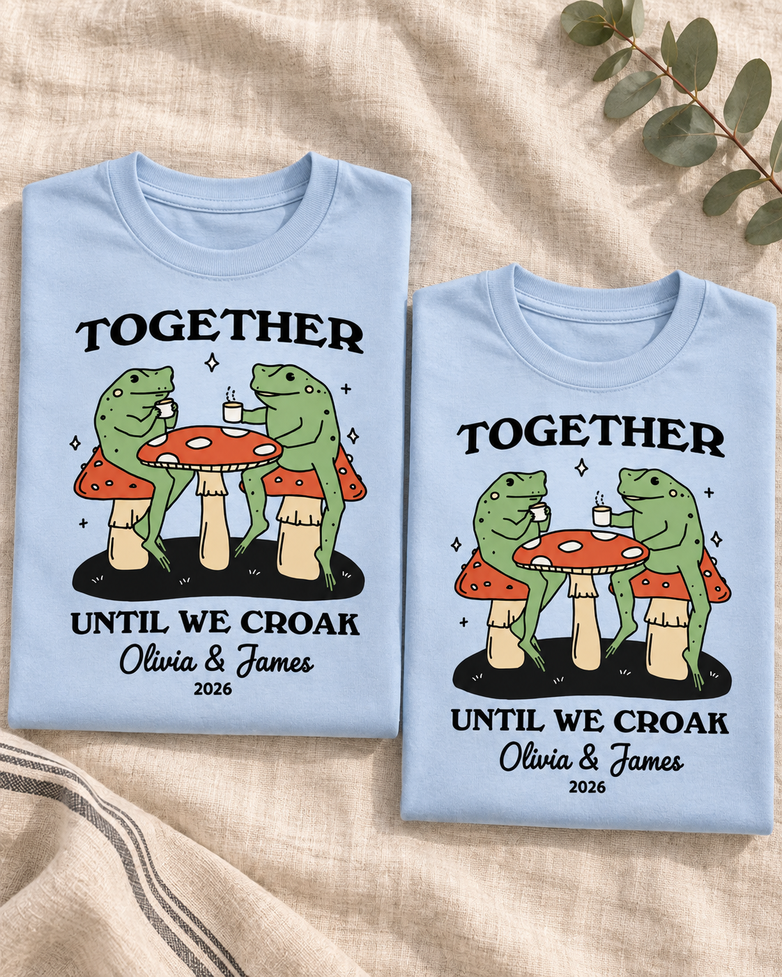 Together Until We Croak Personalized Couple Comfort Colors Tee mockup 7