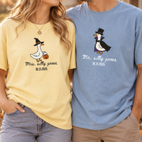 Personalized Mr. & Mrs. Silly Goose Halloween Couple Comfort Colors Tees image 6
