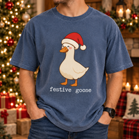 Grumpy Goose & Festive Goose Christmas Couple Comfort Colors Tees product image 5
