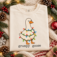Grumpy Goose & Festive Goose Christmas Couple Comfort Colors Tees product image 7