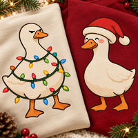 Grumpy Goose & Festive Goose Christmas Couple Comfort Colors Tees product image 9