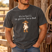 Little Heifer & Bull Pregnancy Announcement Comfort Colors Tee mockup 8