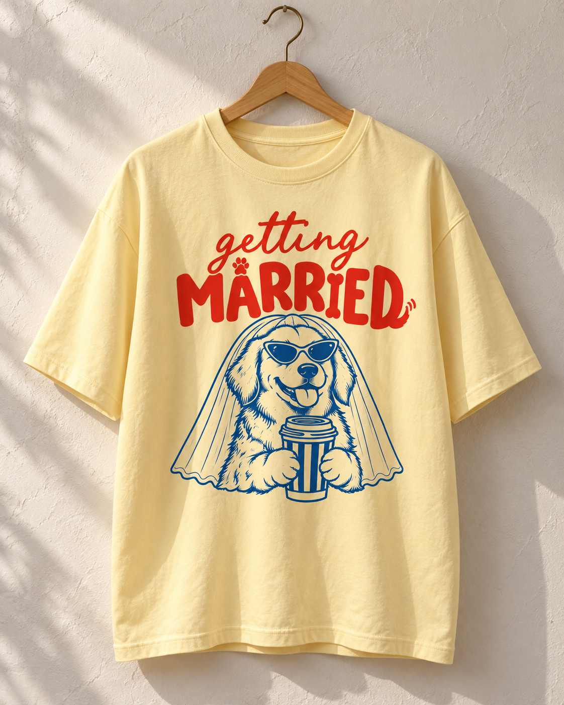 Getting Married Golden Retriever Bride Comfort Colors Tee mockup 4