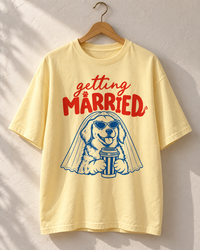 Getting Married Golden Retriever Bride Comfort Colors Tee mockup 4