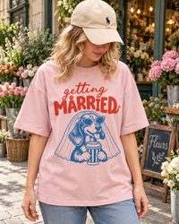 Getting Married Dachshund Bride Comfort Colors Tee dog bride shirt