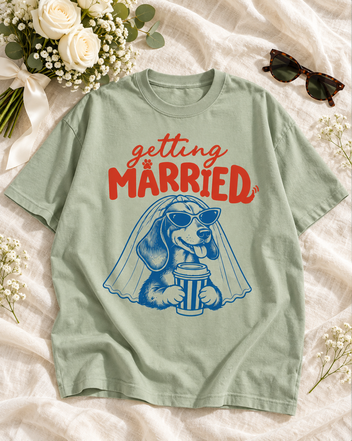 Getting Married Dachshund Bride Comfort Colors Tee mockup 2
