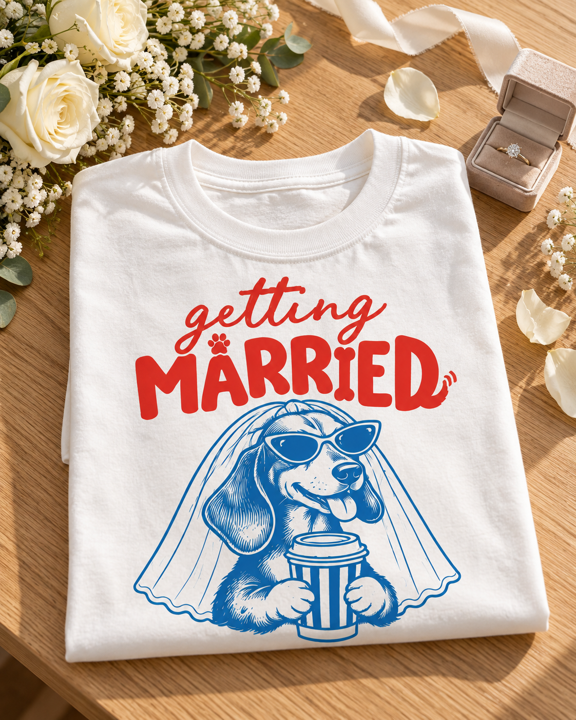 Getting Married Dachshund Bride Comfort Colors Tee mockup 4