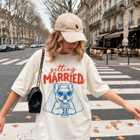 Getting Married French Bulldog Bride Comfort Colors Tee dog bride shirt