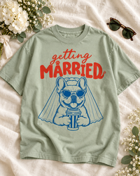 Getting Married French Bulldog Bride Comfort Colors Tee mockup 3