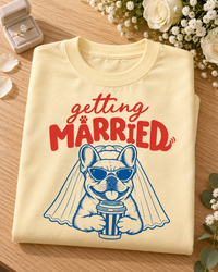 Getting Married French Bulldog Bride Comfort Colors Tee mockup 5