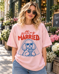 Getting Married Poodle Bride Comfort Colors Tee mockup 2