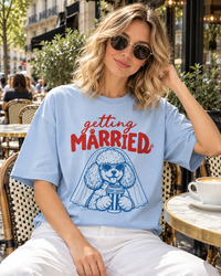 Getting Married Poodle Bride Comfort Colors Tee mockup 4