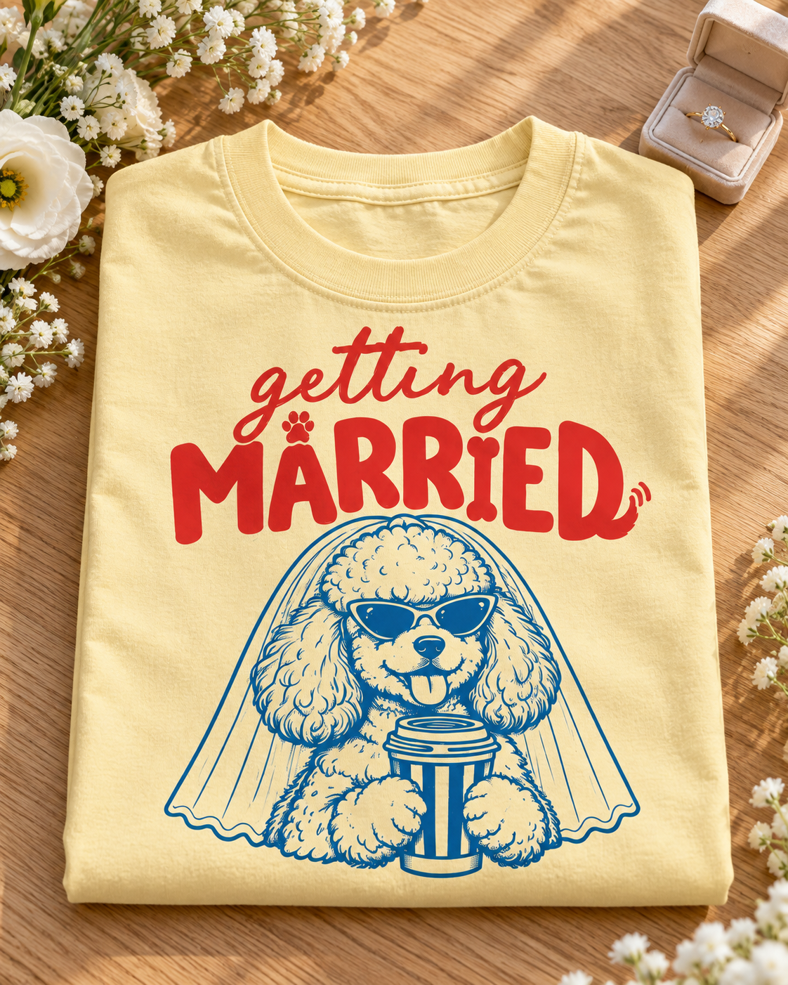Getting Married Poodle Bride Comfort Colors Tee mockup 5