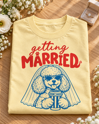 Getting Married Poodle Bride Comfort Colors Tee mockup 5