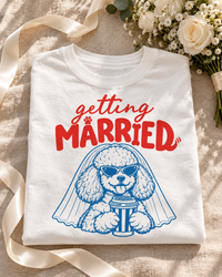 Getting Married Poodle Bride Comfort Colors Tee mockup 6