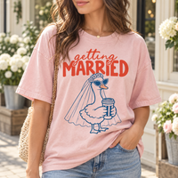 Getting Married Goose Bride Comfort Colors Tee mockup 5