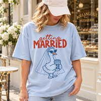 Getting Married Goose Bride Comfort Colors Tee mockup 6