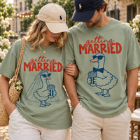 Getting Married Goose Couple Comfort Colors Tee mockup 3