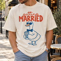 Getting Married Goose Couple Comfort Colors Tee mockup 5