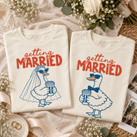 Getting Married Goose Couple Comfort Colors Tee mockup 7
