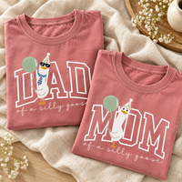 Mom & Dad of a Silly Goose Matching Comfort Colors Tee mockup 7