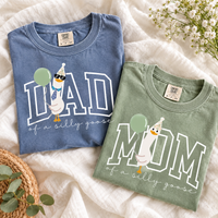 Mom & Dad of a Silly Goose Matching Comfort Colors Tee mockup 8