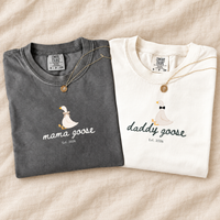 Mama & Daddy Goose Matching Parents Comfort Colors Tee mockup 6