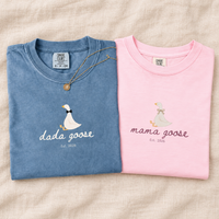 Mama & Daddy Goose Matching Parents Comfort Colors Tee mockup 8