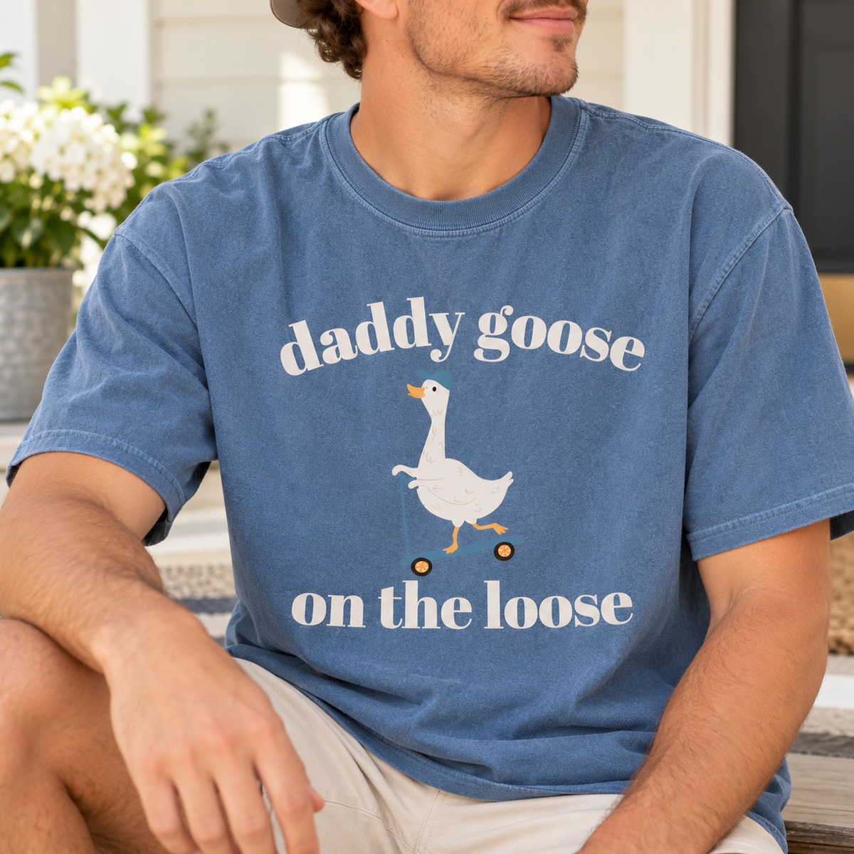 Mama & Daddy Goose on the Loose Matching Comfort Colors Tee mockup 6