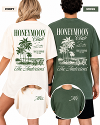 Custom Honeymoon Club Mr and Mrs Shirts – Just Married Couple Tees