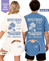 Custom Honeymoon Club Mr and Mrs Shirts – Just Married Couple Tees