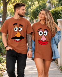 Funny Couple Face Matching Comfort Colors Tees