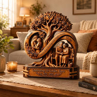 Personalized Infinity Tree 2D Print Wooden Plaque, Custom 50th Wedding Anniversary, Gift for Couple