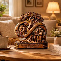 Personalized Infinity Tree 2D Print Wooden Plaque, Custom 50th Wedding Anniversary, Gift for Couple