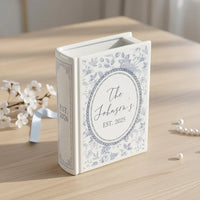 Custom Toile de Jouy Family's Name Ceramic Book Vase