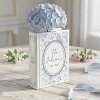 Custom Toile de Jouy Family's Name Ceramic Book Vase