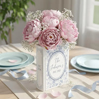 Custom Toile de Jouy Family's Name Ceramic Book Vase