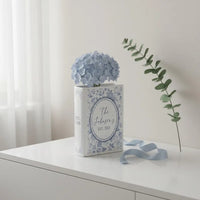 Custom Toile de Jouy Family's Name Ceramic Book Vase