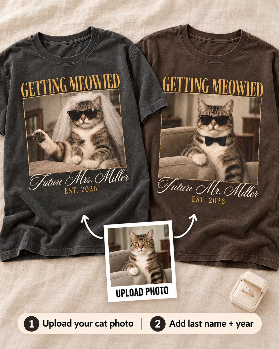 Custom cat wedding Future Mr and Mrs Comfort Colors shirts