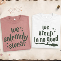 Funny Matching Couple Shirts, We Solemnly Swear We Are Up to No Good Tees, Couples Gift