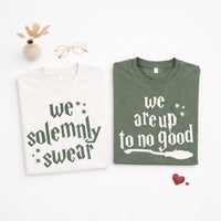 Funny Matching Couple Shirts, We Solemnly Swear We Are Up to No Good Tees, Couples Gift