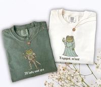 Funny Frog Engagement Shirts, Matching Fiancé and Fiancée Tees, Medieval Couple Announcement Gift