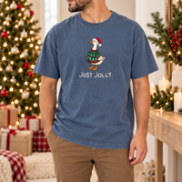 Jolly and Pregnant & Just Jolly Christmas Goose Couple Tees